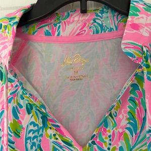 Lilly Pulitzer Tropical Print Top in Pink and Green
